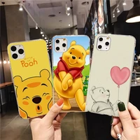 cute cartoon winnie the pooh phone case for iphone 13 12 11 pro mini xs max 8 7 plus x se 2020 xr silicone soft cover