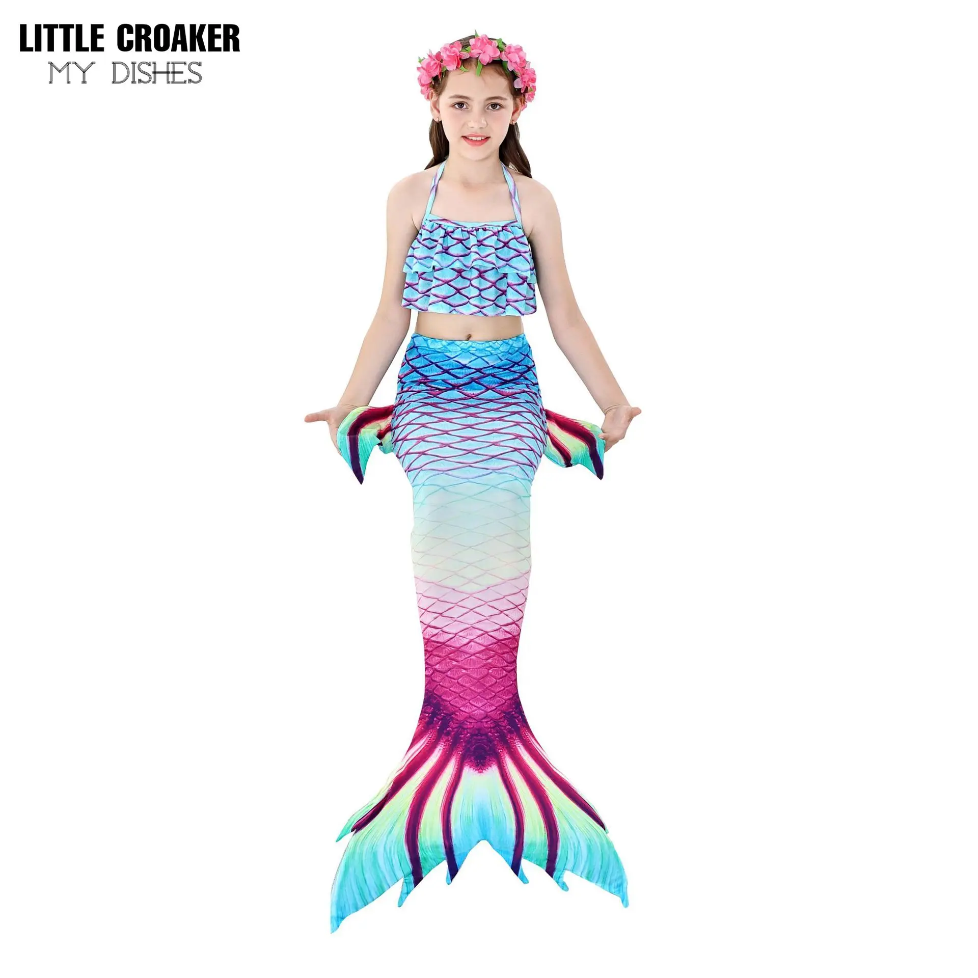 

Mermaid Swimwear Bikini Swimsuit Suit Girls Pretty Swimming Monofin Fin The Little Mermaid Costumes