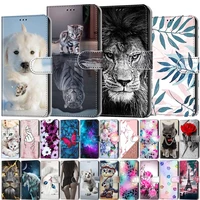 lovely cat flower painted case for samsung galaxy a12 a22 a32 a42 a52 a52s a72 a13 4g 5g wallet flip leather stand phone cover