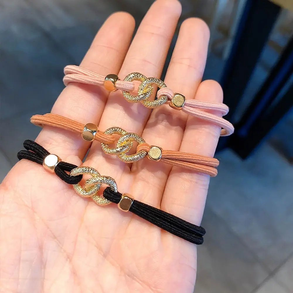 

Temperament Simple Cute Headwear Hair Tie Lovely Female Two Circle Hair Ring Horsetail Rubber Band Korean Style Hair Rope