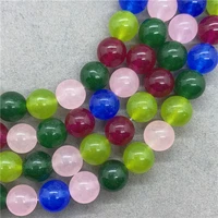 natural jewelry making round loose bead colored chalcedony beads pick size 4 6 8 10mm