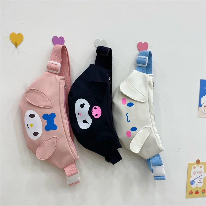 

Kawaii Sanrio Crossbody Cinnamoroll Chest Bag Anime Kuromi Messenger Bag My Melody Waist Pack Mobile Phone Bag Purses Women Gift