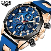 lige fashion mens watches top brand luxury silicone sport watch men quartz date clock waterproof wristwatch chronograph 2022 new