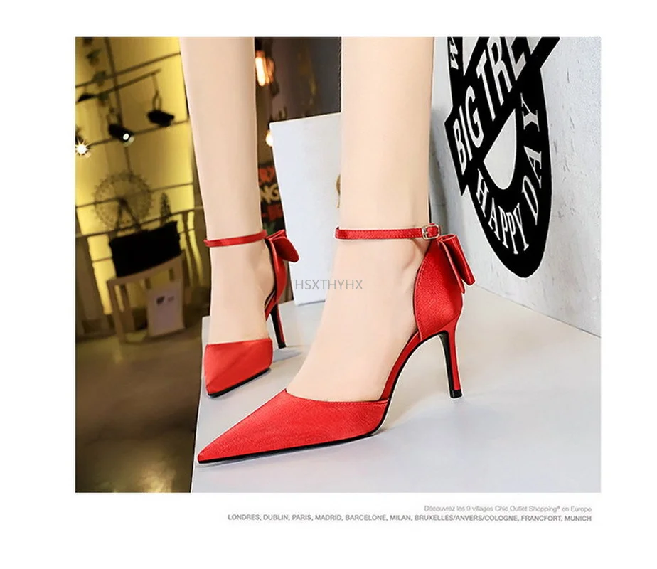 

Женские туфли-лодочки с острым носком, на высоком каблуке, размеры 34-43