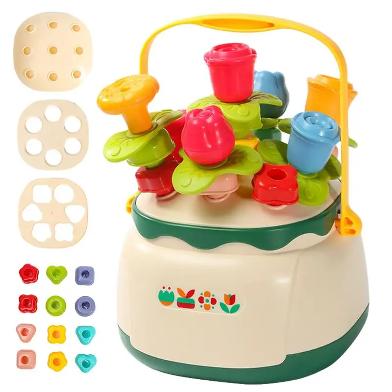 

41PCS Flower Building Toy Interactive Flower Building Kit Assembled Building Blocks Preschool Educational Set For Kids Ages 3+