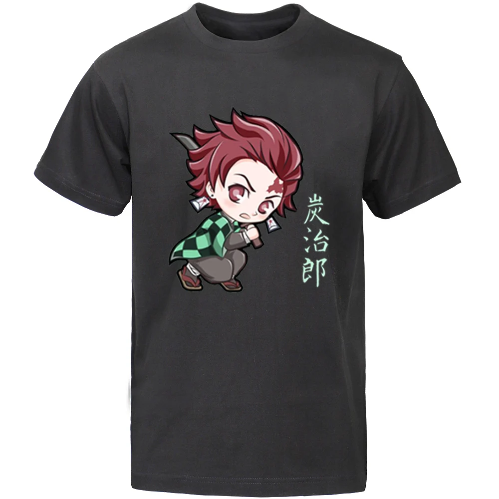 

Chibi Tanjiro Kimetsu No Yaiba, топы с круглым вырезом, мужские футболки, уличная одежда, мужские летние футболки оверсайз, футболки с коротким рукавом