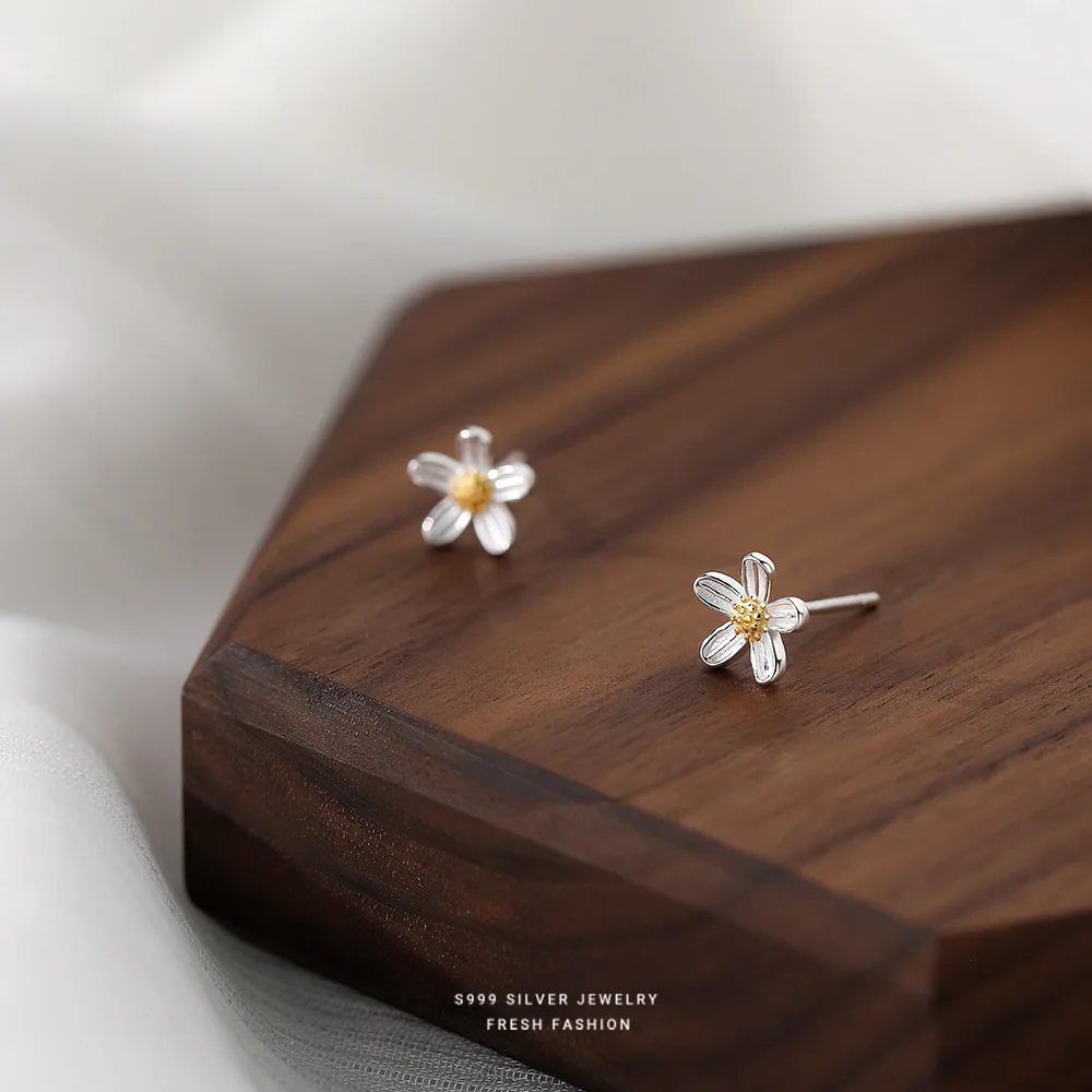 

Женские серьги с цветком из серебра 925 пробы, в этническом стиле