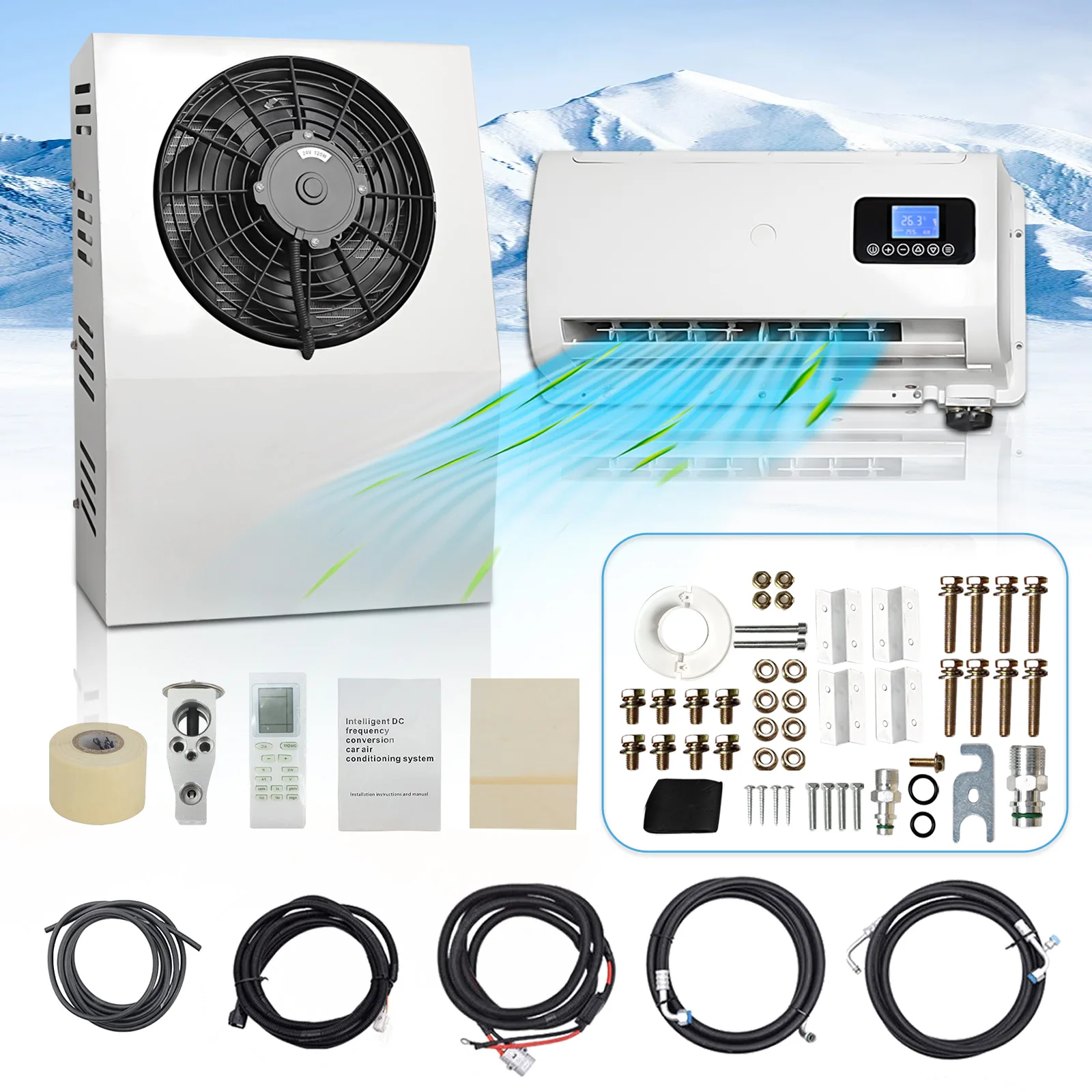 Aspligo 12V 24V 10500BTU Low Noise New Energy Split Кондиционер для парковки автомобиля автодома