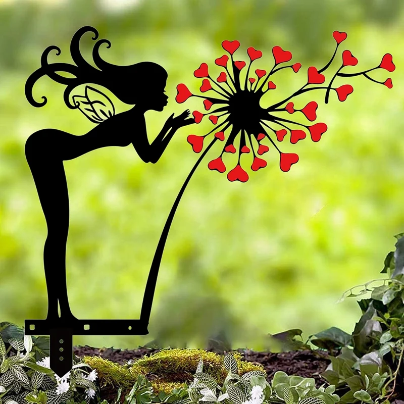 

Creative Flower Sculpture Silhouette Garden Decor Outdoor Metal Art Iron Home Yard Wall Tree Figurines Metal Crafts