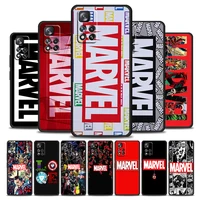 marvel avengers logo for xiaomi redmi note 11 10 10s 9t 9 9pro max 8t 8pro 7 6 pro 4x silicone soft black phone case cover coque