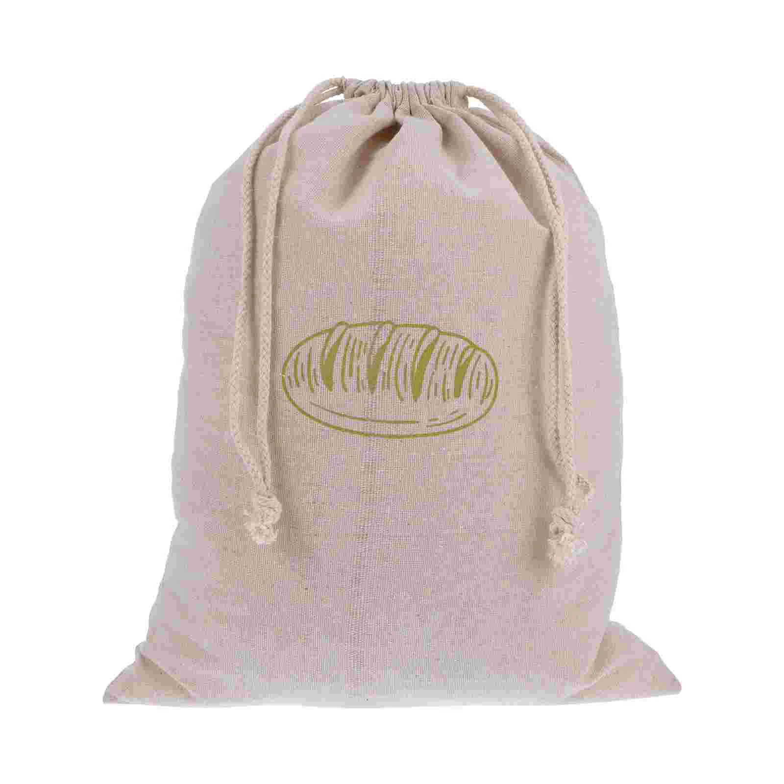 

Bread Linen Drawstring Storage Pouch Grocery Reusable Sandwich Cotton Loaf Produce Burlap Unbleached French Gift