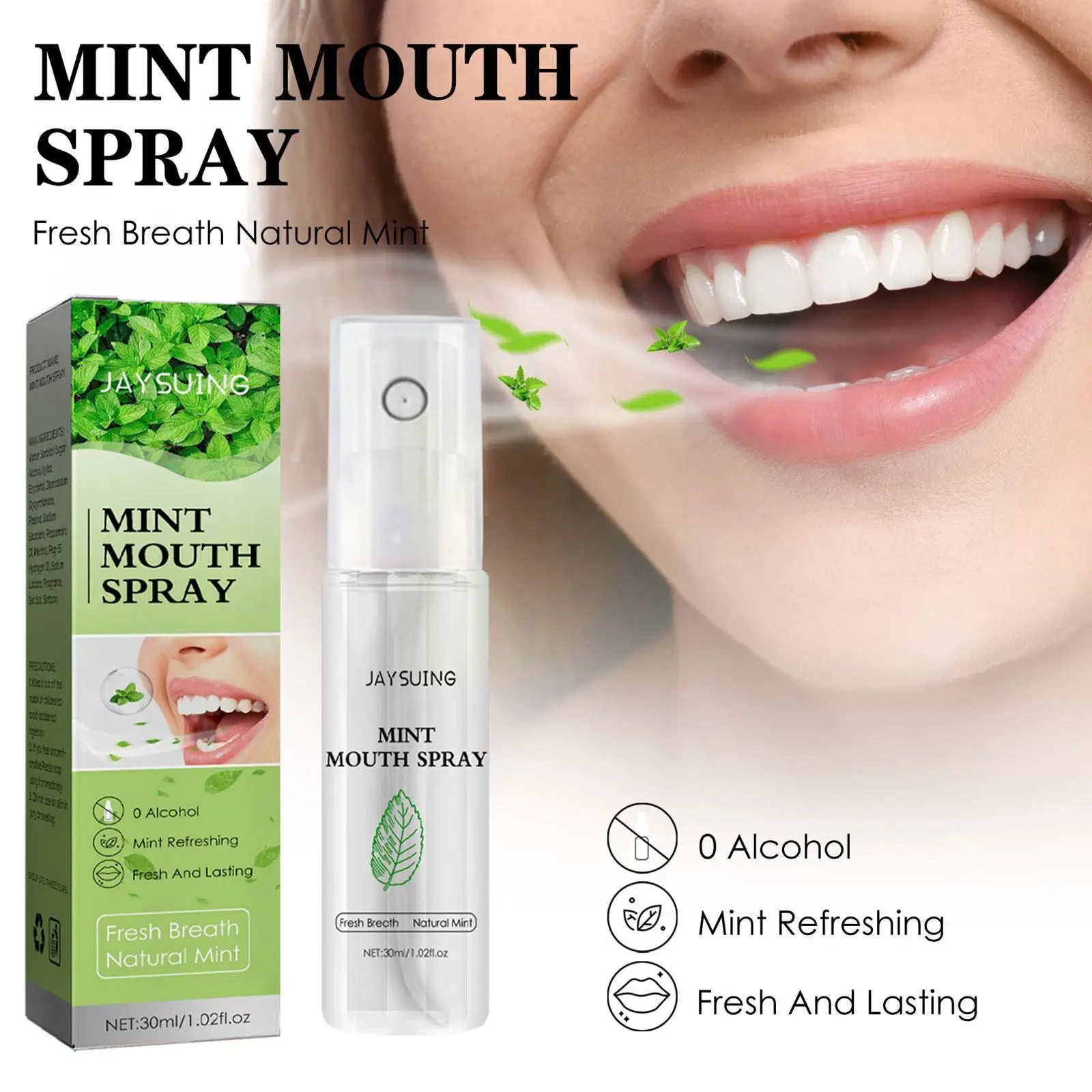 

30ml Mint Spray Breath Freshener Mouth Spray Odor Treatment Breath Smoke Breath Remove Fresh Bad Refresher Spray C1Z8
