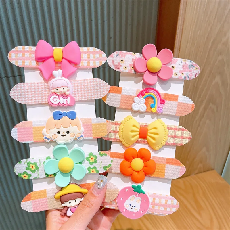 

3Pcs/Set Children Magic Velcro Post Cute Baby Short Bang Stickers Headdress Kids Back Head Side Hair Clip Girls Hair Accessories