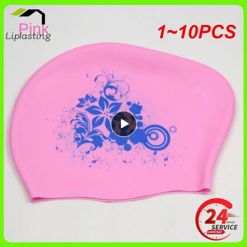 

1~10PCS Silicone Swimming for Long Hair Women's Waterproof Swim Caps Ladies Diving Hood Hat for Kids Casquette