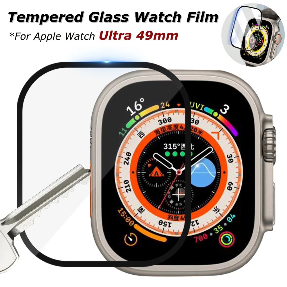 

Пленка из закаленного стекла для Apple Watch Series Ultra 49 мм Водонепроницаемая Полностью прозрачная защитная пленка для iWatch Ultra 49 мм