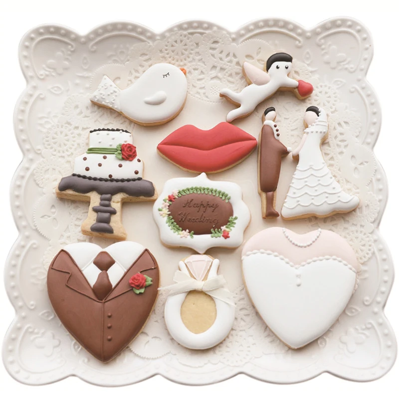 

Wedding Party Cookie Cutter Mold Stainless Steel Love Angel Biscuit Mold DIY Valentine's Day Fondant Cake Decorating Baking Tool