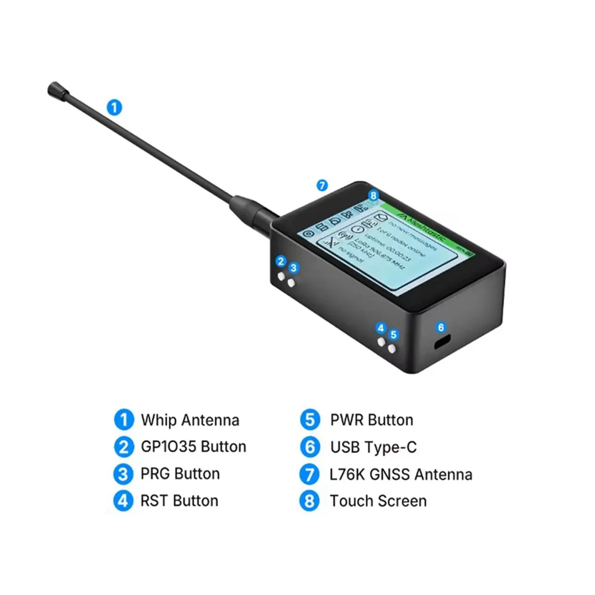 Фото Комплект расширения A003 WiFi LoRa 32 V4, отладочная плата WiFi LoRa 32 V4 SX1262 BLE с сенсорным экраном для Meshtastic (без батареи) №3