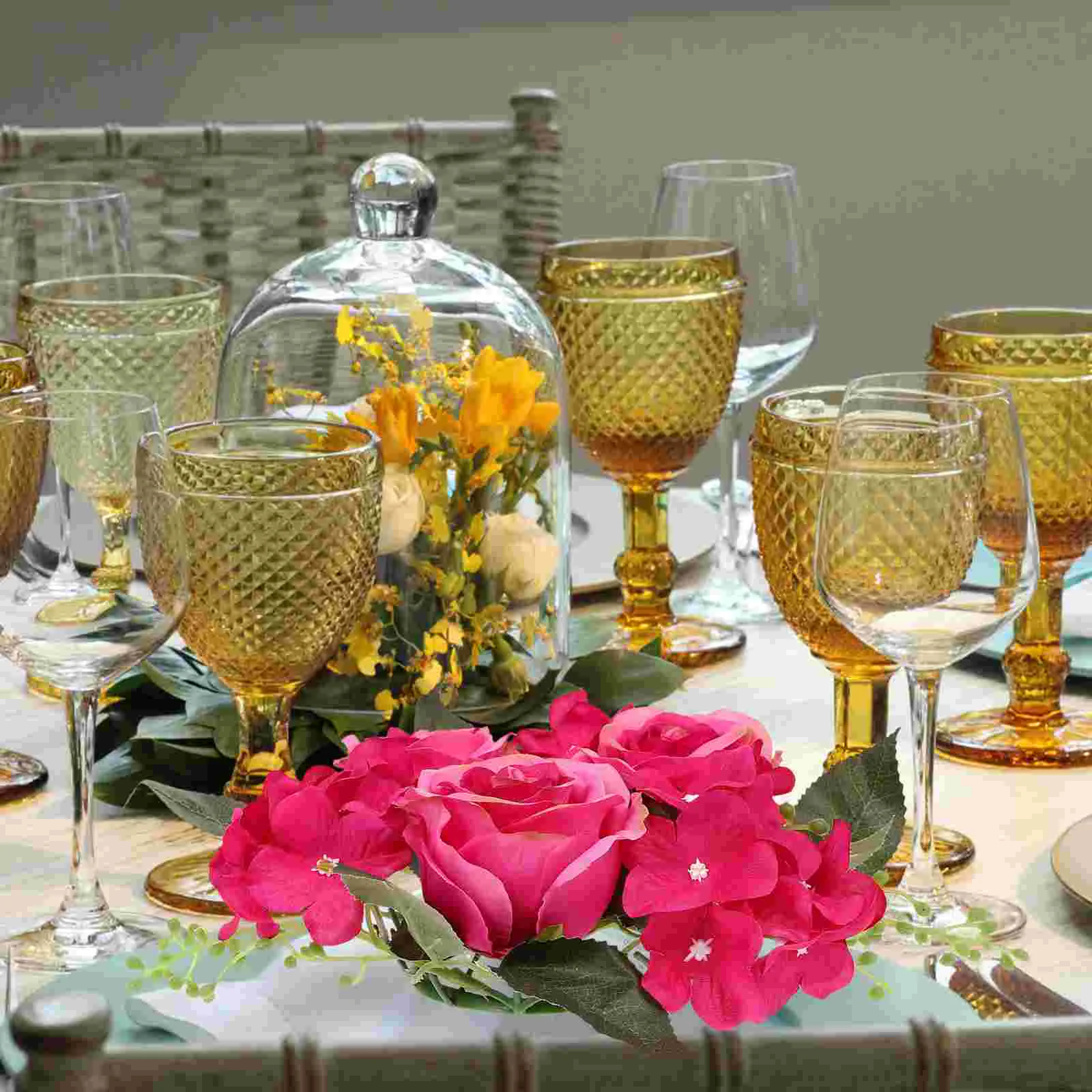 

Ring Rings Rose Flower Centerpieces Wreathfloral Fake Table Tables Wedding Wreaths Garland Holdersilk Roses Christmas False