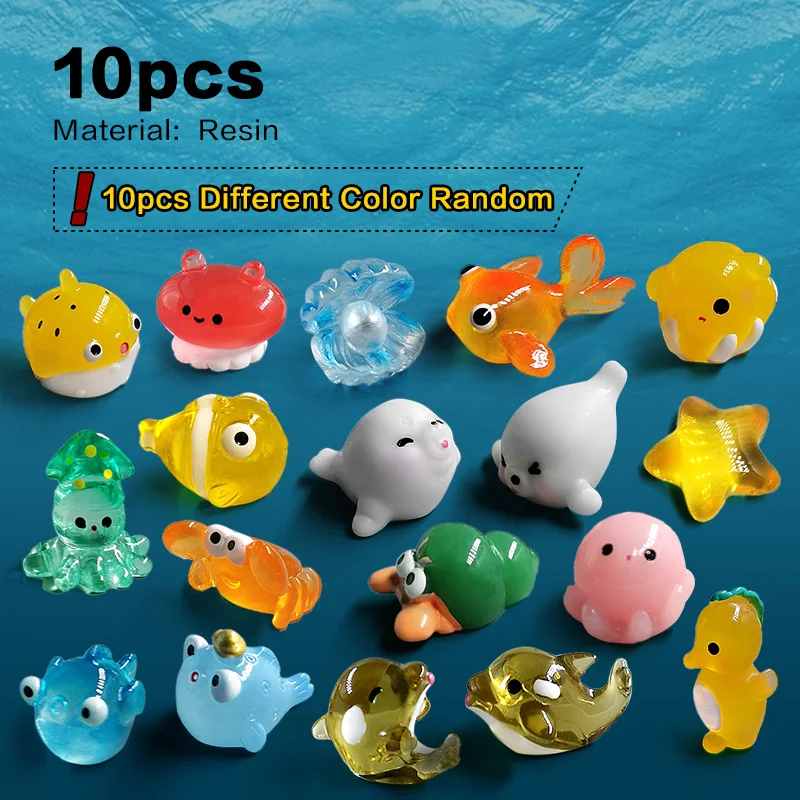 Мини-фигурка морских животных Mengyier, набор из 10 штук