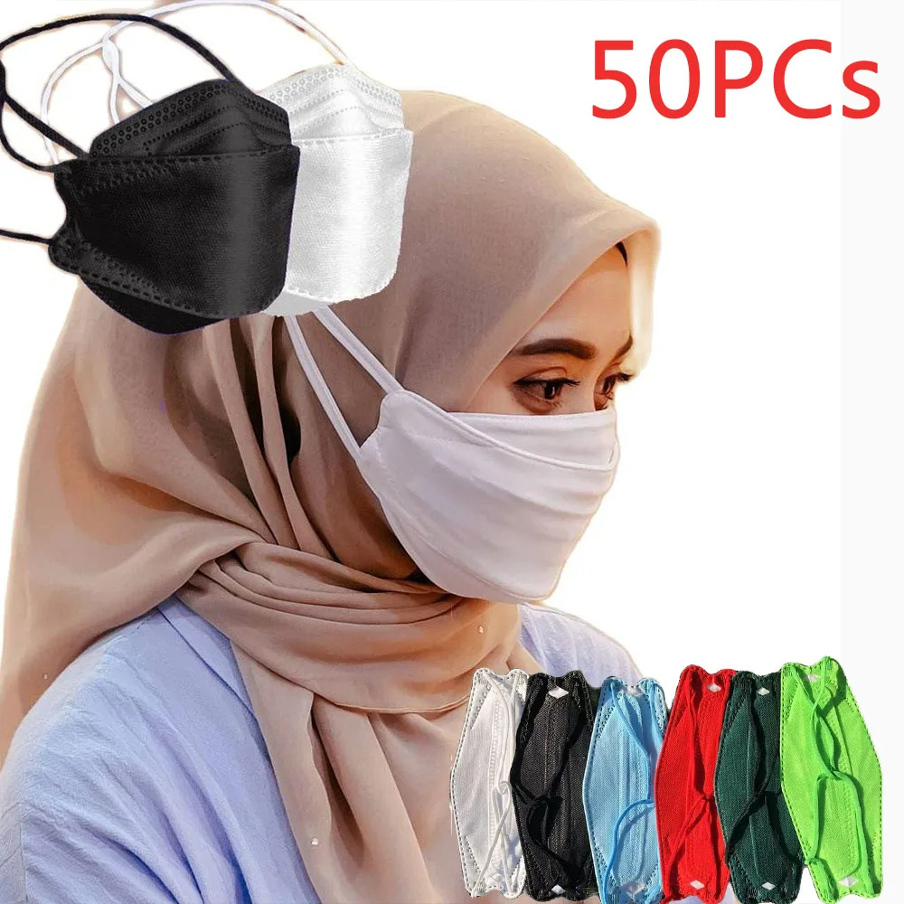 Маска для лица женщин мусульманская 4-слойная с петлей головы Хэллоуина 50 шт. Kpop 28