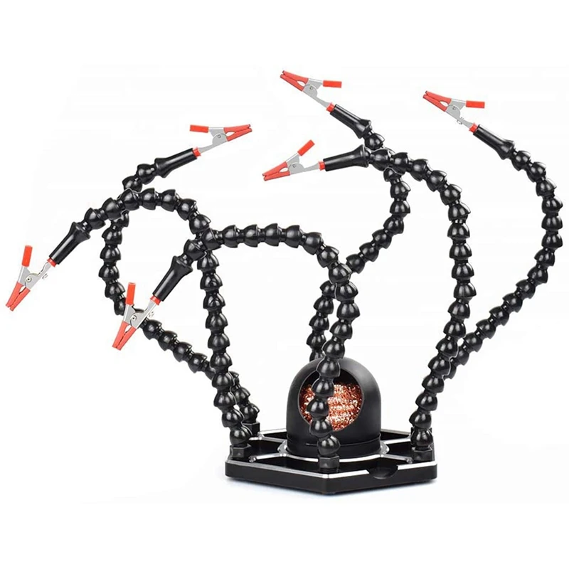 

Helping Hands Soldering Station,Third Hand With Six Flexible Soldering Helping Hand Arms,Soldering Iron Tip Holder