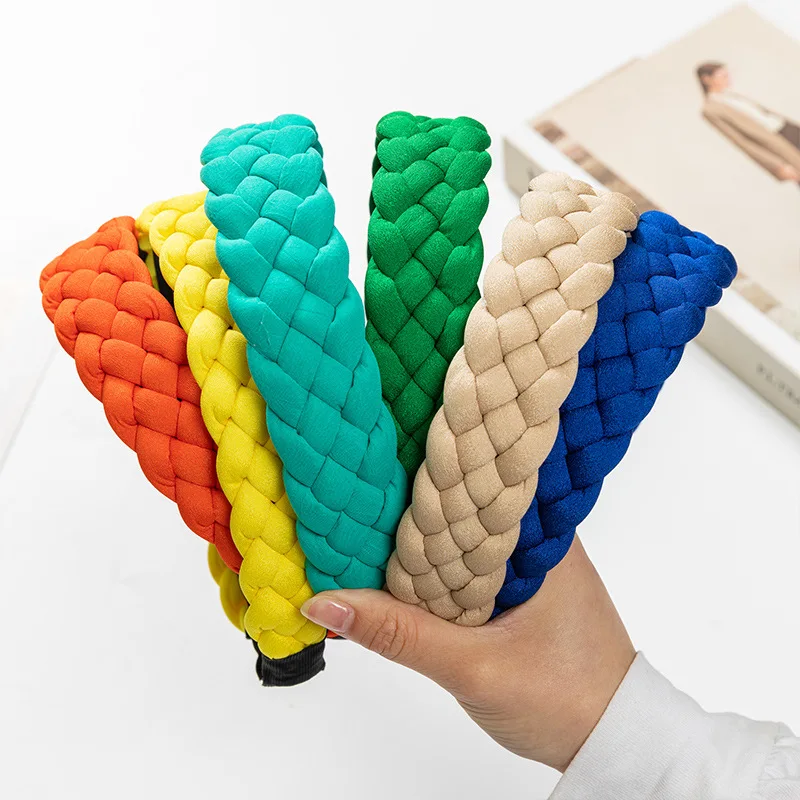 

Spring and summer new Europe and America high-end retro headband twist braid braided high skull top headhoop hair accessories