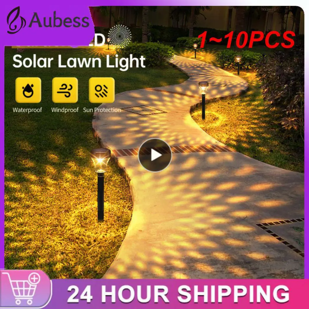 

Солнечная Светодиодная лампа для освещения сада, водонепроницаемый RGB ландшафтный светильник для дорожек, двора, газон на солнечной энергии, 1 ~ 10 шт.