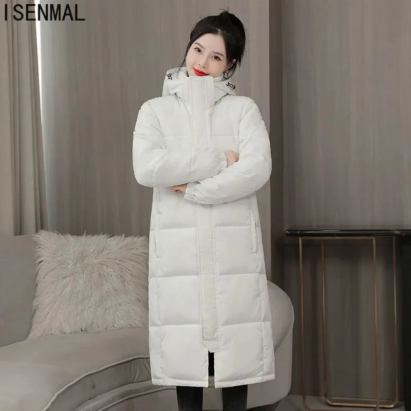 New Women Winter Parka Jacket Long Coat Hooded Outwear Warm Down Cotton Jacket Slim Parka Padded Loose Female Student Coats