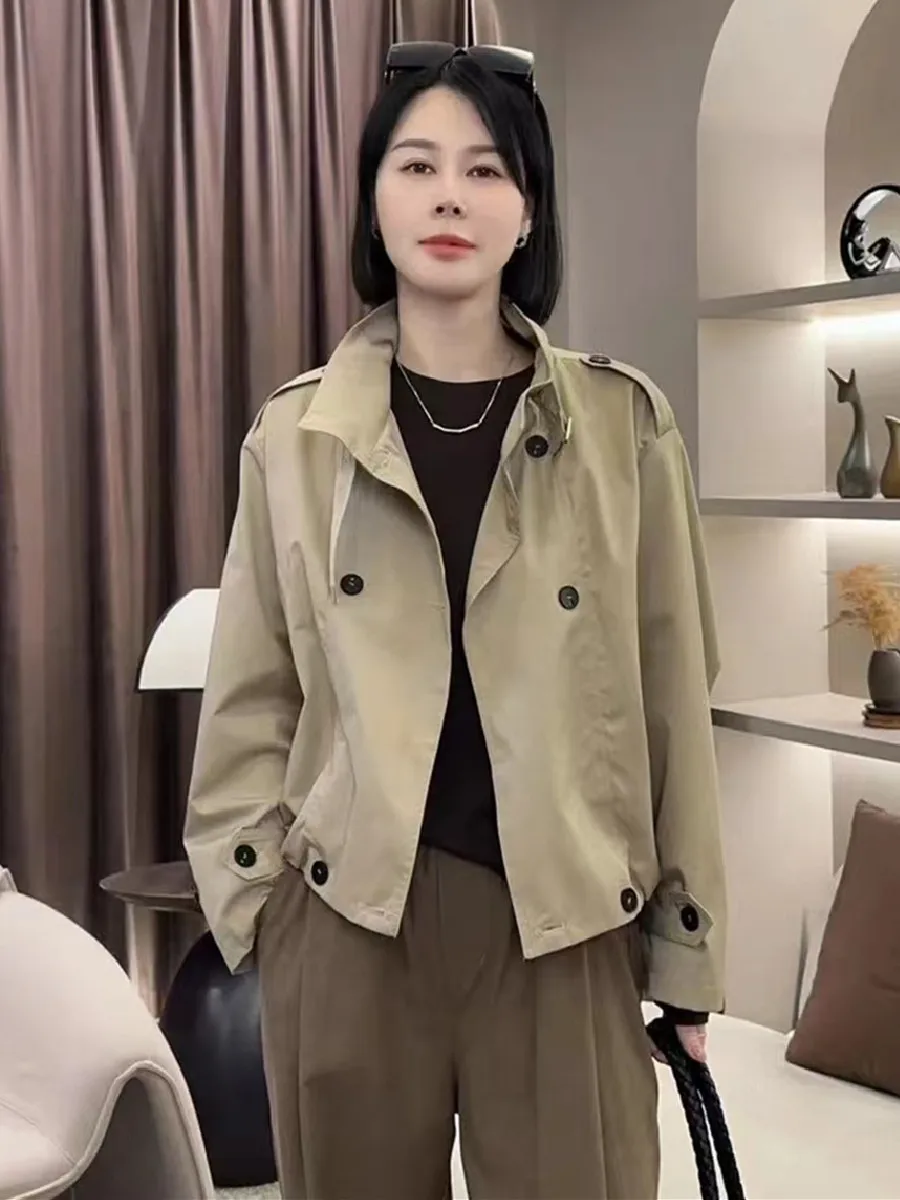 European Goods High-Grade Short Trench coat Outerwear Women 2024 Autumn New Small Loose Casual Fashion Top