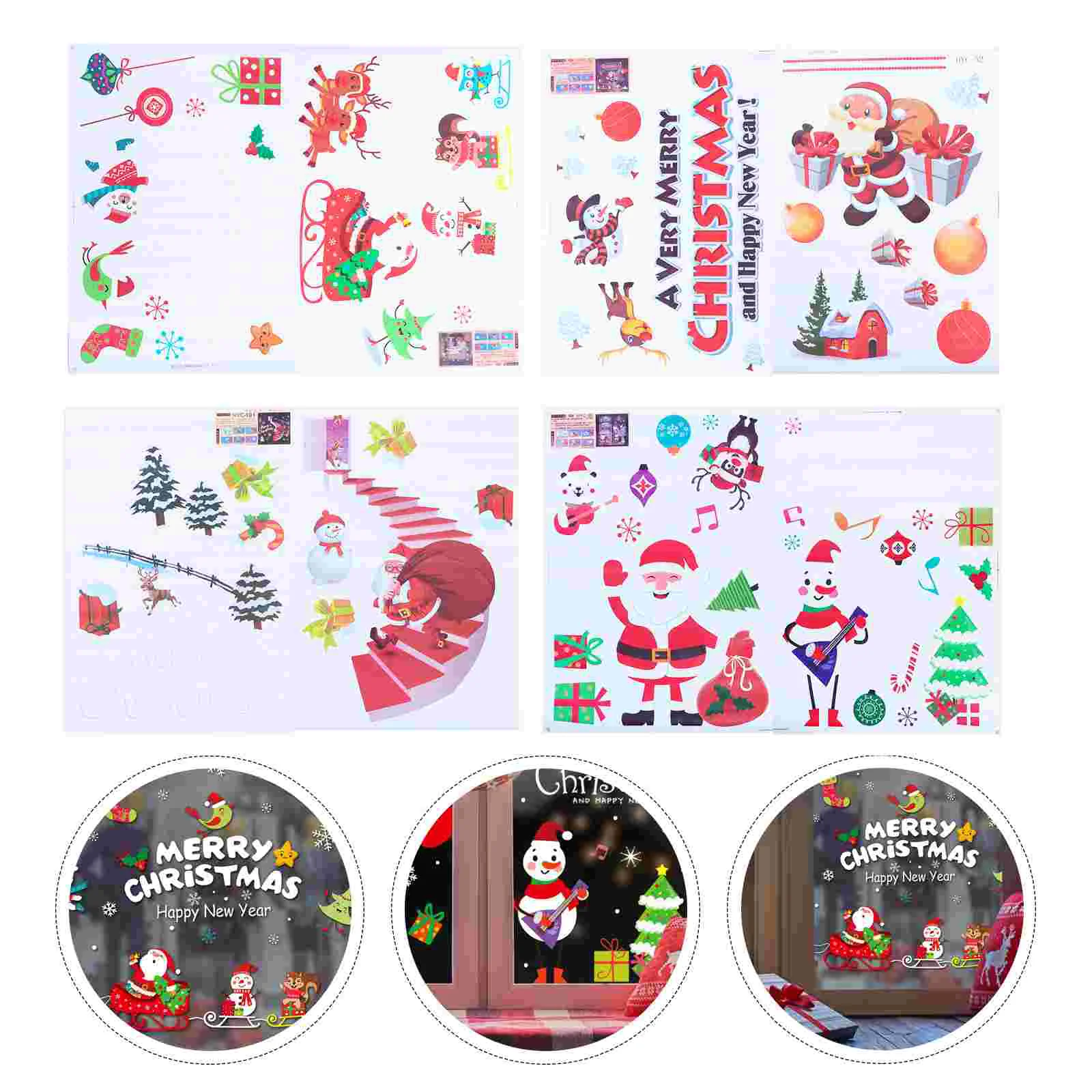 

8pcs Christmas Window Sticker Merry Christmas Decal for Home Shop