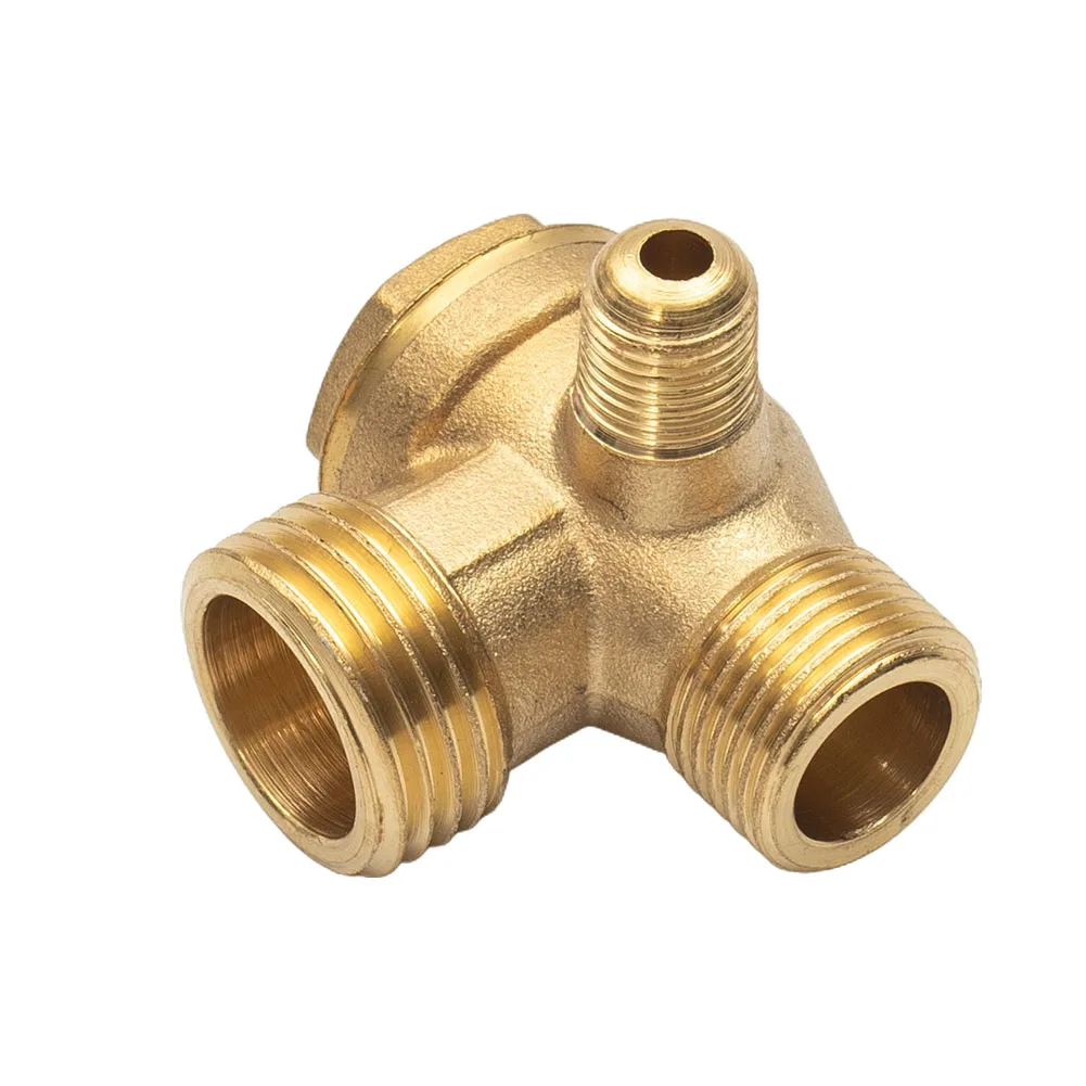 

Air Compressor 3-Port Brass Threaded Check Valve Connector Tool 10*16*20 Thread Air Compressor Check