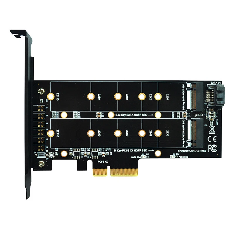 

M.2 NVMe SSD NGFF к PCIE X4 адаптер карты M Key-B двойной интерфейс Расширительная карта поддерживает 20110 SSD