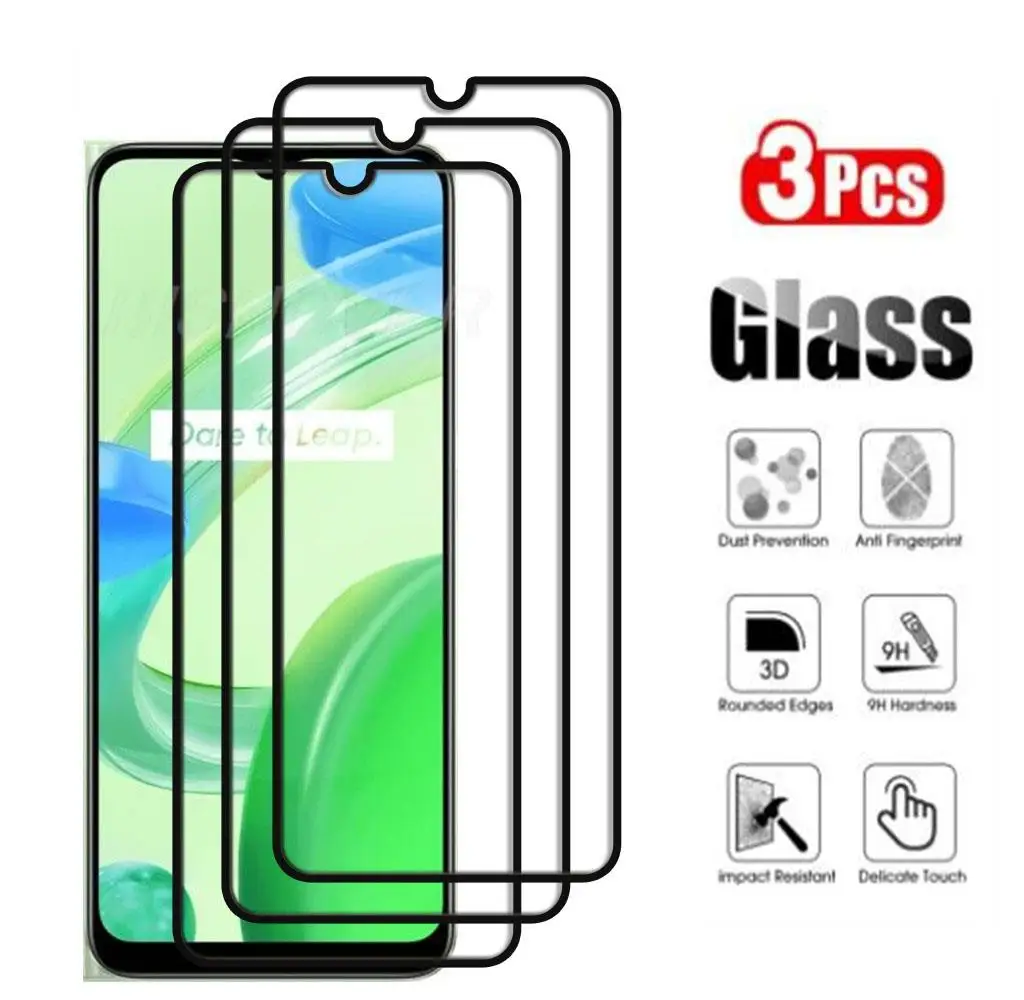 3pcs Tempered Glass For Realme C30 Narzo 50i Prime RMX3581 RMX3506 Screen Protector Phone Cover Film