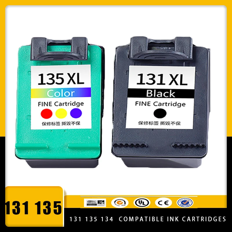 

Vilaxh 131 135 134 Compatible Ink Cartridges Replacement For HP 131 Hp134 Hp135 for Photosmart C3100 C3183 C3150 C3180 PSC