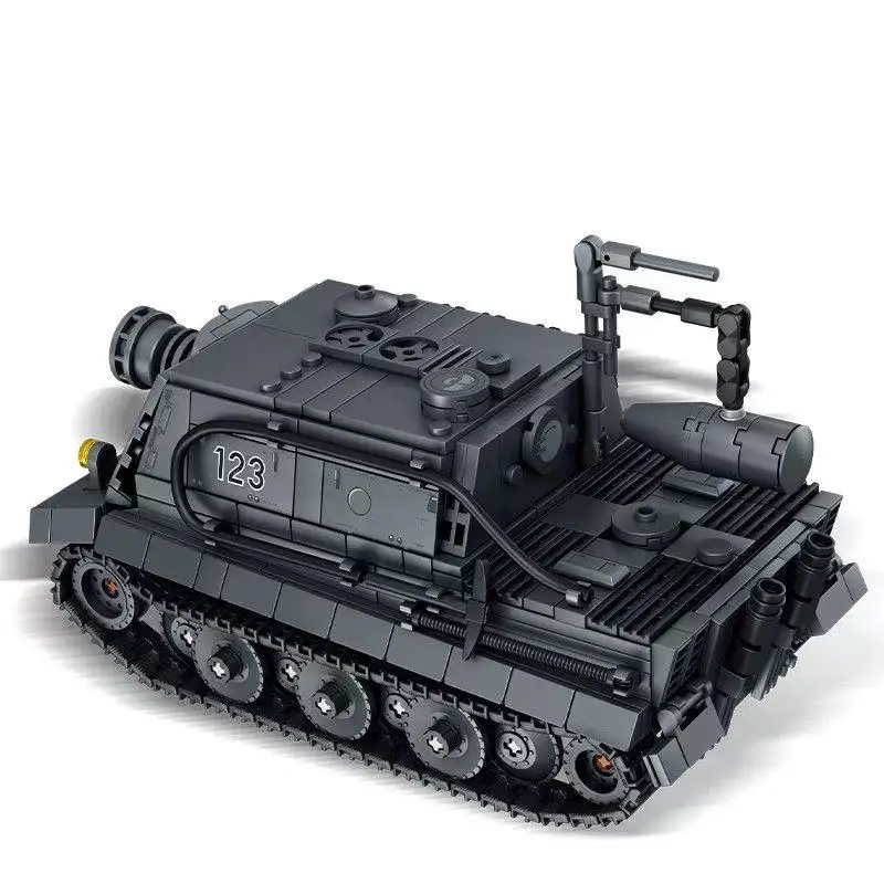 Фото Военный конструктор MOC «Танк Sturmtiger RW61» времен Второй мировой войны, с солдатами, для детей и мальчиков, подарок №2