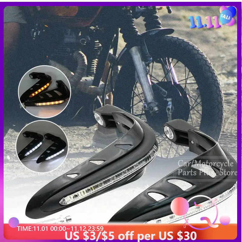 

Motorcycle Accessories With LED Light Off-road Vehicle Modification Anti Falling Guard Handlebar Hand Protector Motor Handguards