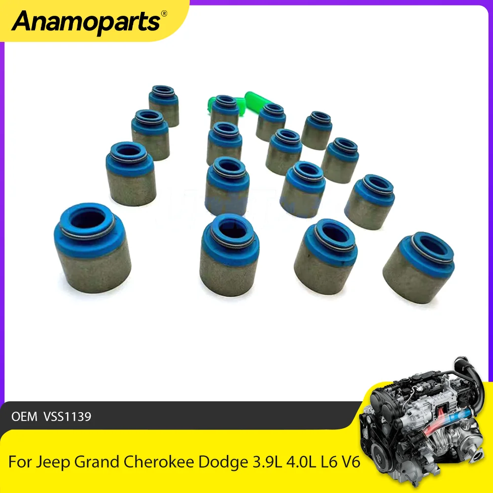 

Уплотнения штока клапана подходят для 3,9 л 4,0 л для Jeep Grand Cherokee Dodge B150 B1500 3,9 л 4,0 л L6 V6 OHV 12 В VSS1139