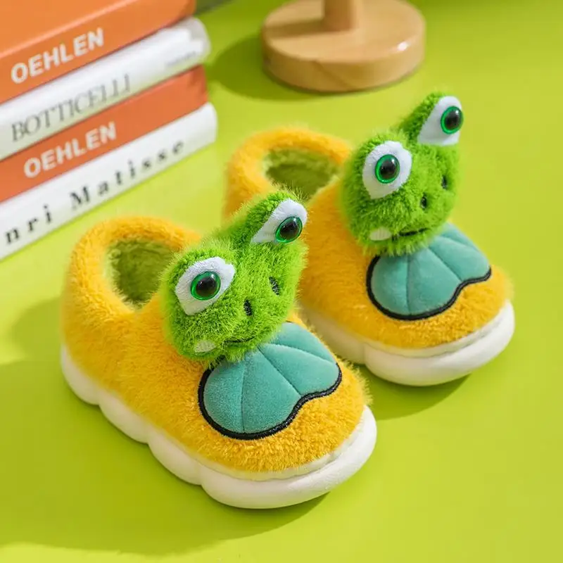 

Girls Cotton Slippers Winter Indoor Baby Toddler Shoes Anti-slip Children Home Shoes Cute Cartoon Boys Furry Slippers for Kids