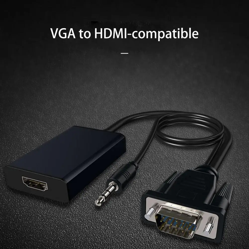 

VGA Adapter Professional Driver-free Stable Signa High Resolution 1080P VGA to HDMI-compatible Converter Cable with Audio Output