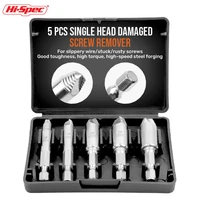 hi spec 5pcs damaged screw extractor stripped broken screw bolt remover single double head drill bit easily take out extractor