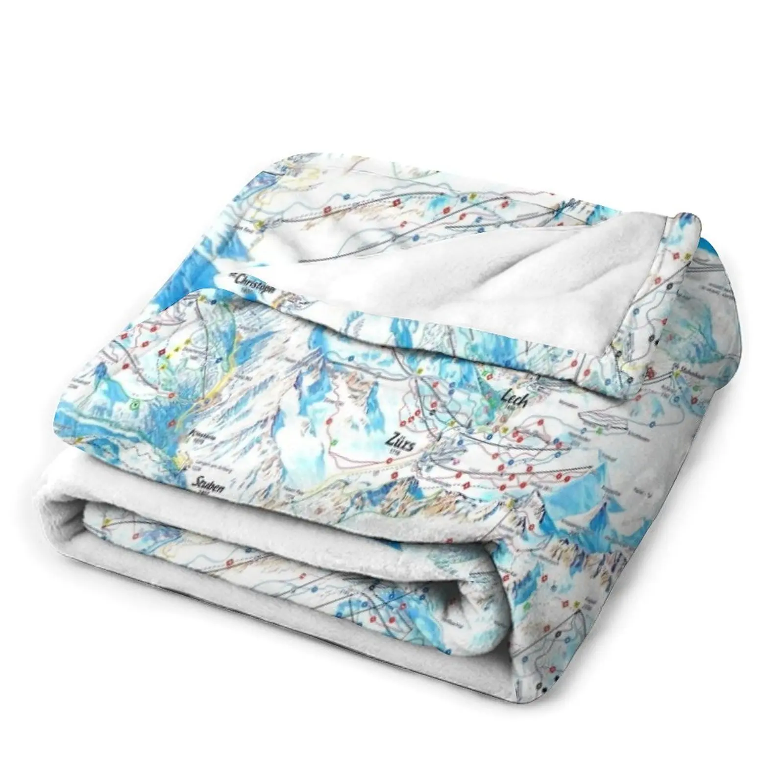 Искусственное одеяло для лыж Arlberg (с названиями лыж) карта лыжных зон (старая)