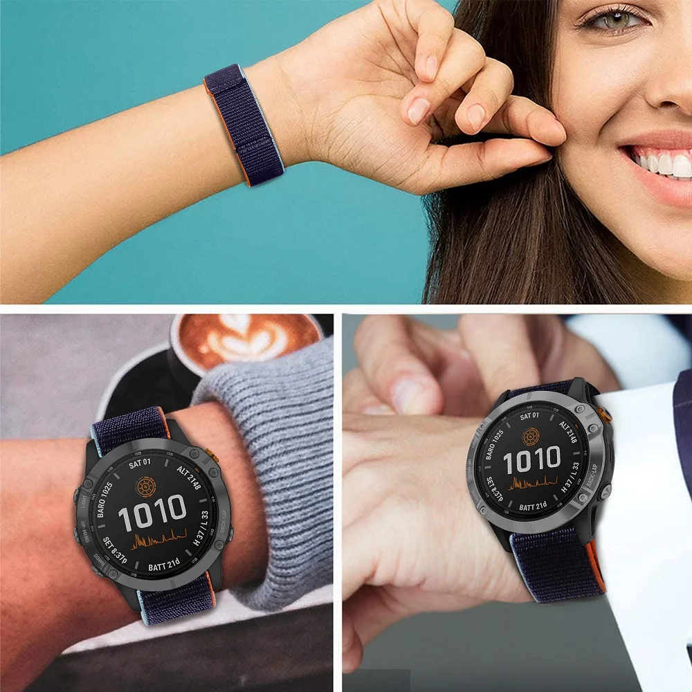 Ремешок нейлоновый для наручных часов Garmin Fenix 7X 6X Pro 7S 6 6S 5X 55S Plus/CAME 2 Plus