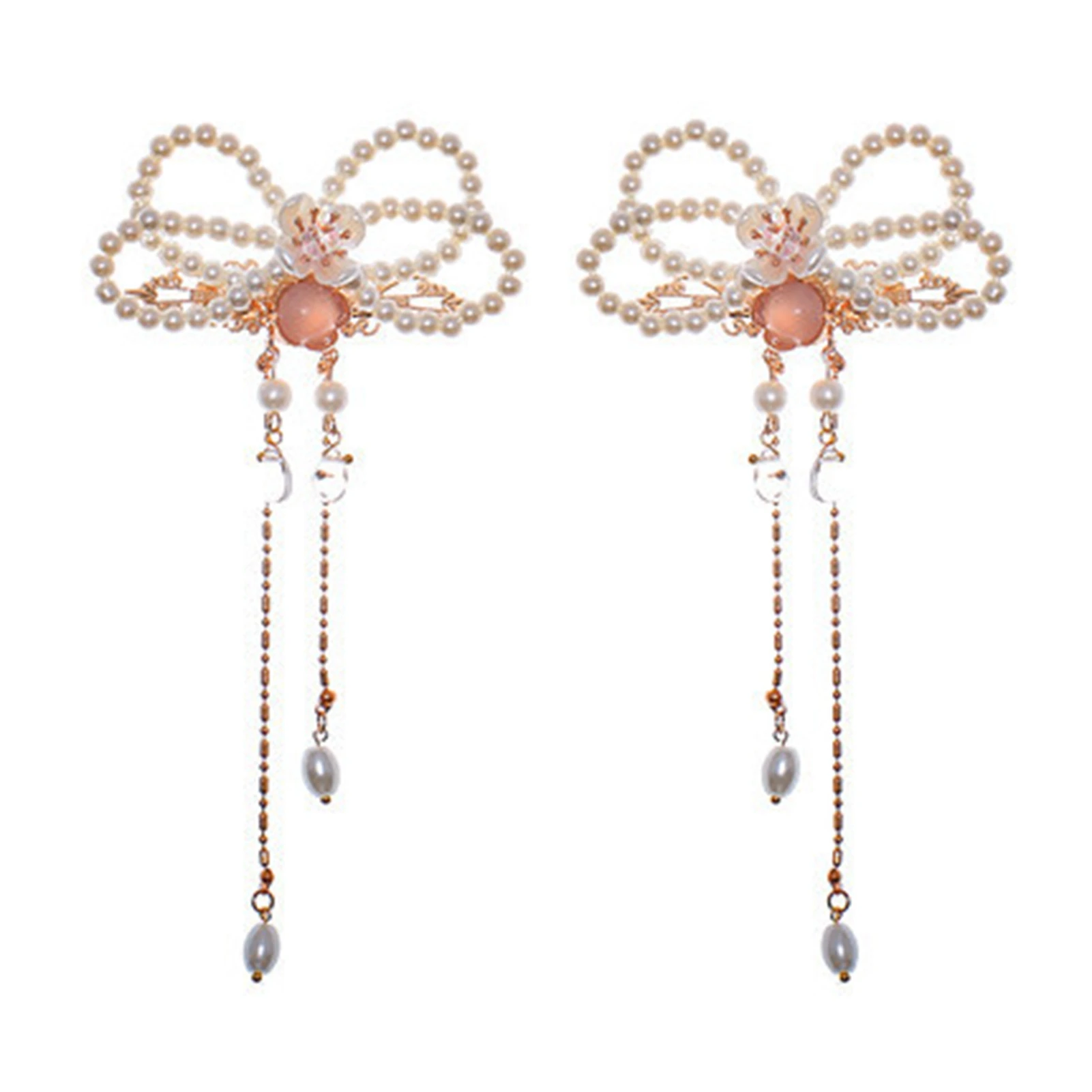 Protection Crystal Tiara Crystal Flower Hair Clip Nonslip Tassel Headwear With Retro Hypoallergenic Metal