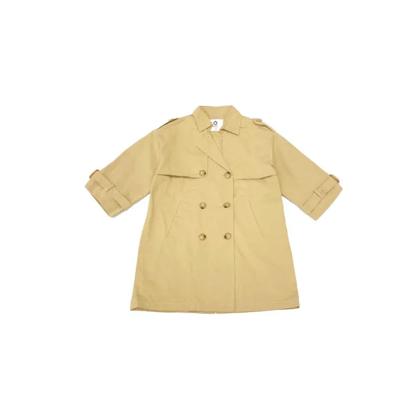 Autumn Girls Trench coats solid color long style Windbreaker Kids double-breasted casual outerwear