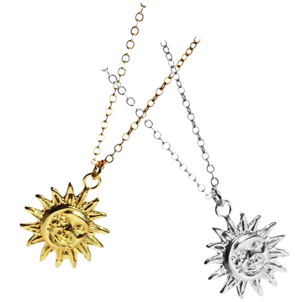 

2pcs Sun and Moon Necklace Pendant Necklace Trendy Necklace Jewelry for Women