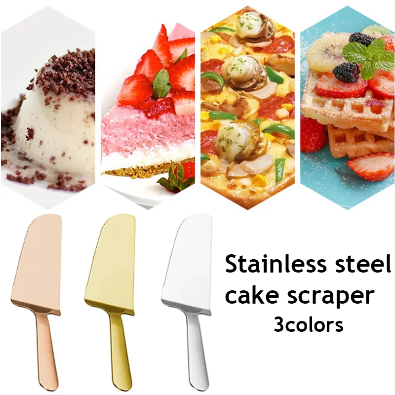 

Stainless Steel Solid Color Strong Durable Cake Spatula Pizza Knife Spatula Convenient Smooth Baking Supplies Kitchen Supplies