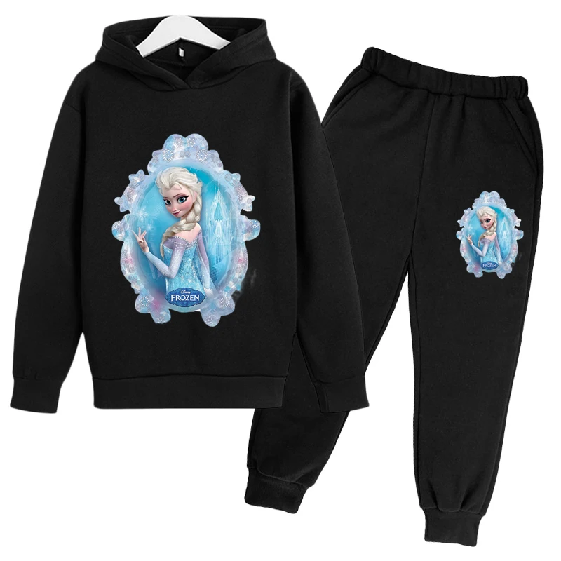 

Frozen Elsa Suits Girls Clothing Sets 2022 New Autumn Winter Hoodies+Pants 2Pcs for Kids Clothing Sets Baby Clothes Outfits