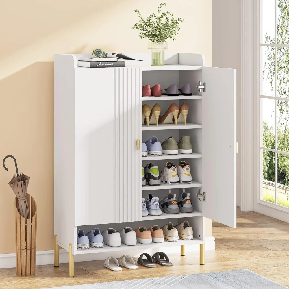 

Входной шкаф для обуви: узкий 40-этажный стеллаж для обуви, отдельно стоящая деревянная стойка для обуви, регулируемая полка в гостиной комнате