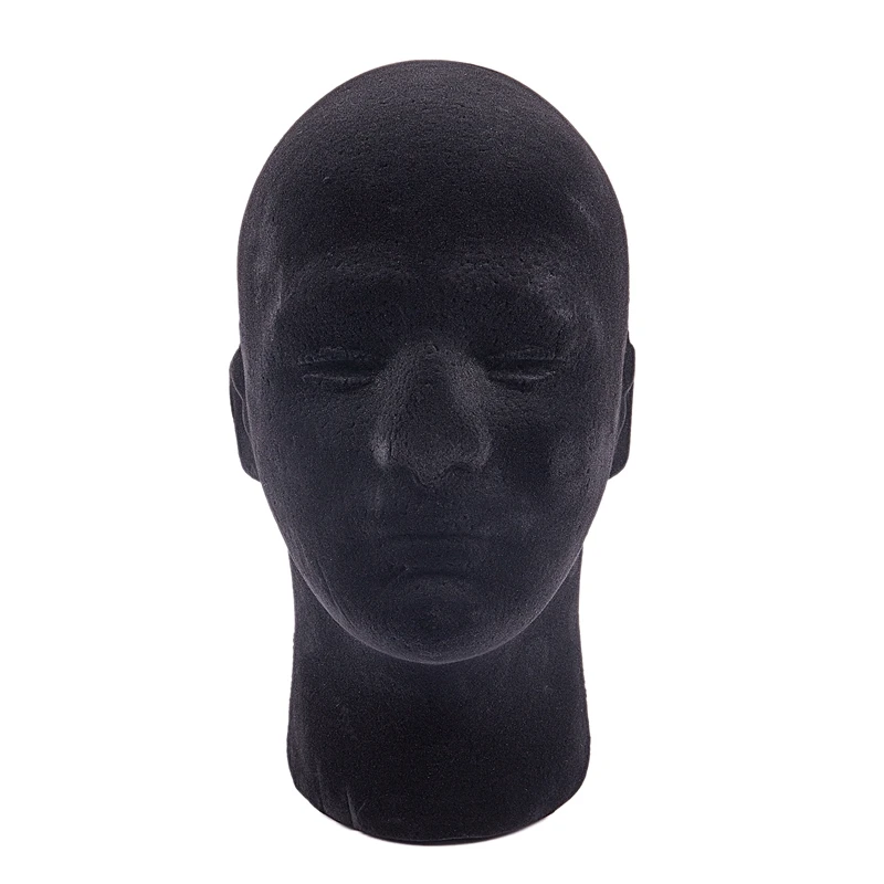 

Hot Male Foam Mannequin Manikin Head Model Wigs Glasses Cap Display Stand Black