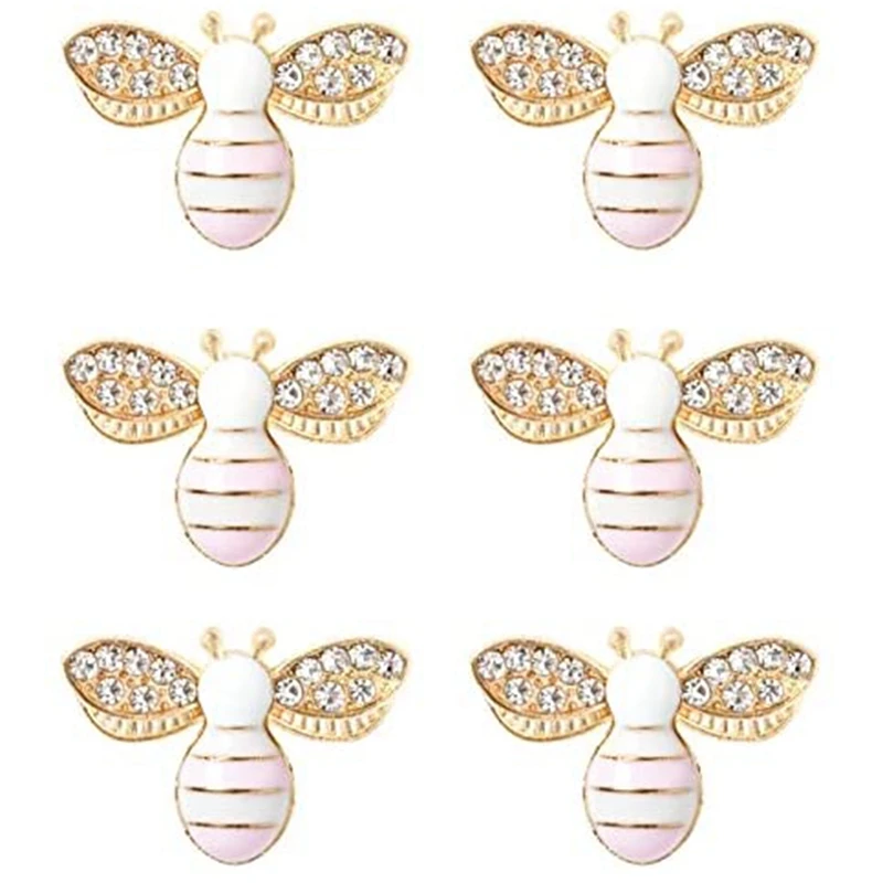 

20 Pcs Enamel Bee Charms Pendants Rhinestone Enamel Craft Embellishments Crafting For DIY Handmade Crafts